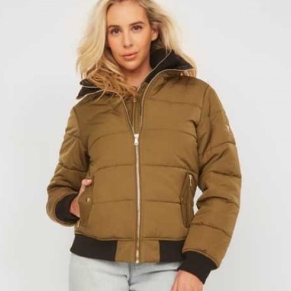 New GUESS Moesha Puffer Bomber Jacket SZ XS - Picture 4 of 4